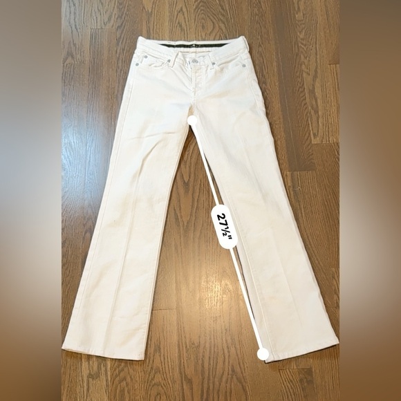 7 for All Mankind White wide jeans size 25   Y2K academia preppy casual F - Picture 9 of 12